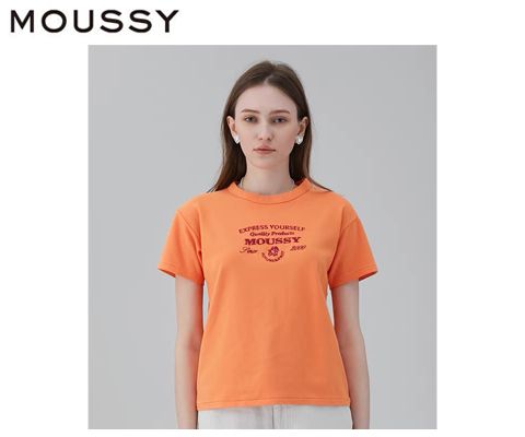 moussy 彩色字母修身T恤