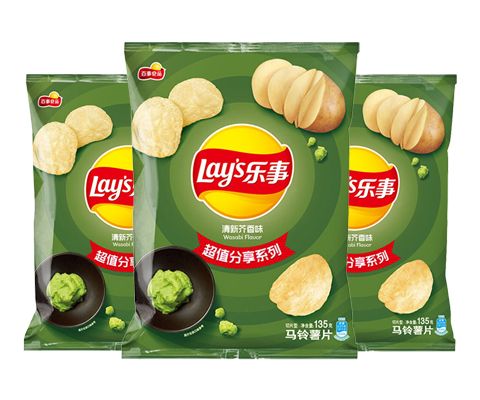 乐事（Lay's）薯片 清新芥香味 135克*3