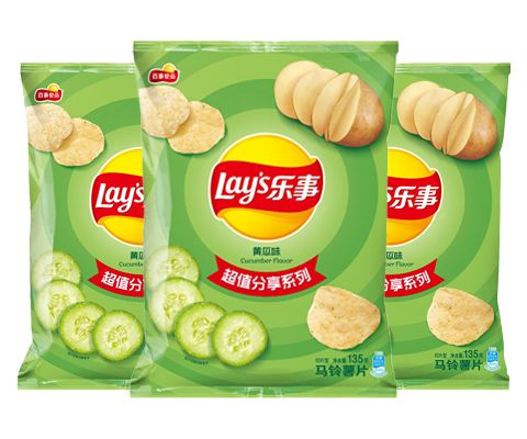 乐事（Lay's）薯片 黄瓜味 135克*3