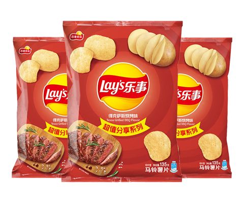 乐事（Lay's）薯片 得克萨斯烧烤味 135克*3