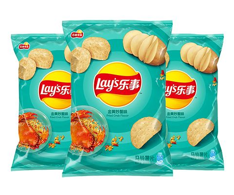 乐事（Lay's）薯片 金黄炒蟹味135克*3